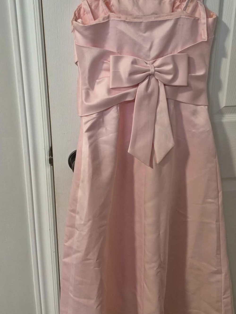Girls' Pink Satin Bow Party Dress